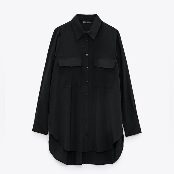 ZARA LONG SHIRT WITH POCKETS - Picture 1 of 5